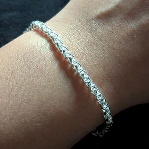 Sterling Silver 925 Chain Bracelet 4mm Women